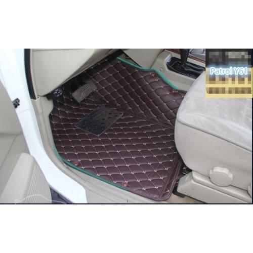High quality! Custom full set car floor mats + one trunk mat for Nissan Patrol Y61 7 seats 2019-1997 waterproof durable carpets
