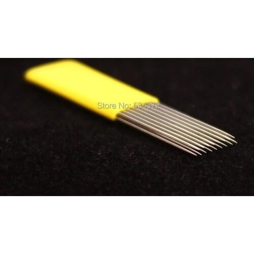 100PCS Microblading Shading Blades Tattoo Needles 15 Pins DOUBLE ROW Microblading Needles 15M1 Fog Brow Needle
