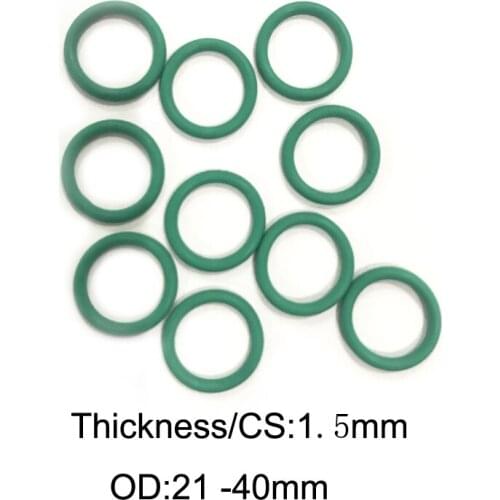 100 PCS FKM Rubber O RING CS1.5mm x OD 21/22/23/24/25/26/27/28/29/30/31/32/33/34/35/36/37/38/39/40 Fluorine Rubber Ring Gaskets