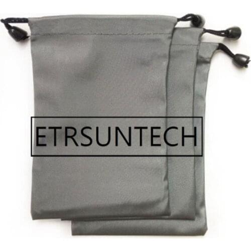 1000pcs 11*7cm Grey Waterproof Drawstring Cloth Bag For USB Power Adapter Charger Cable Earphone Packaging