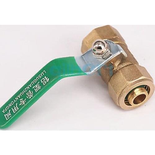 16x20mm IDxOD Pex-AL-Pex Tube x 3/4" BSP Fmale Brass Compression Ball Vave For Floor Heating