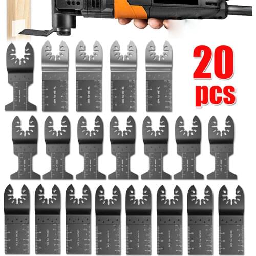 20Pcs Oscillating Multi Tool Mental Cutting Saw Blades For Fein Multimaster Wood Cutting Kit Oscillarting Multitool Blades
