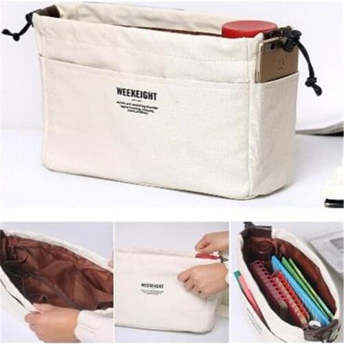 2019 Insert Multi-functional Travel Cosmetic Bag Felt Makeup Bag Organizer Insert Bag Handbag Organizer Toiletry Storage Bags