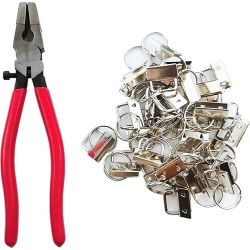 32Pcs DIY Fabric Hardware Key Chain Fob Wristlet Hardware With Tool Pliers For Lanyard Luggage Strap Accessories