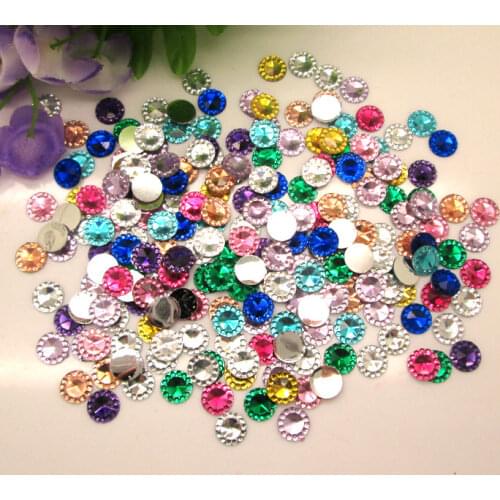 500Pcs Mixed Round Bling Resin Decoration Crafts Flatback Cabochon Scrapbooking Embellishments Beads Diy Accessories