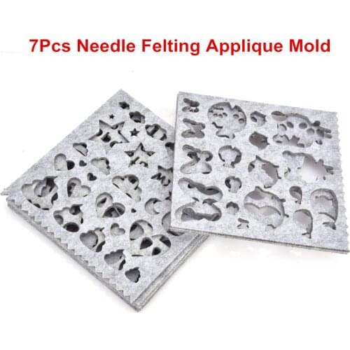 7Pcs Needle Felting DIY Craft Stencil Applique Needle Felt Template