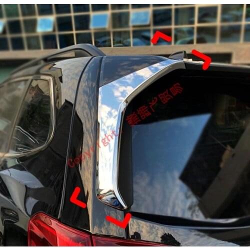 ABS Chrome Rear Window Spoiler Side Pillar Post Cover Trim Molding For Subaru Forester SK 2018 2019