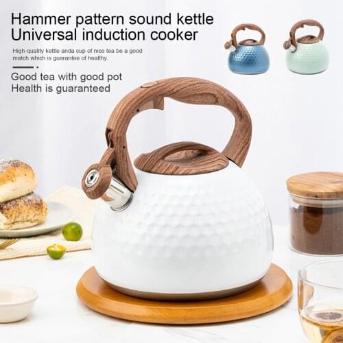 3L Stainless Steel Whistling Tea Kettle Stovetops Enamel Food Grade Tea Pot With Heat-proof Handle For Gas Induction Cookers