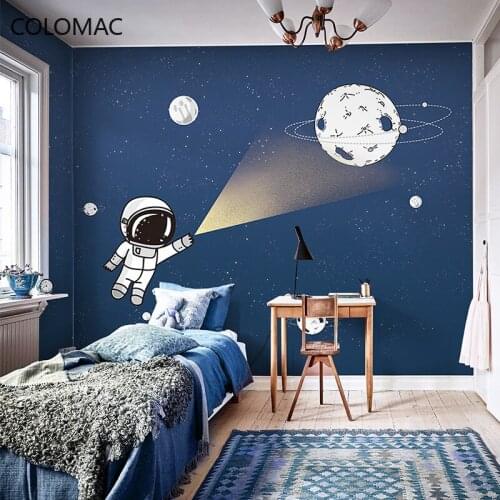 Colomac Custom Space Walk Childrens Room Wallpaper Living Room Mural Boy Room Decoration Wall Decor Bedroom Drop Shopping