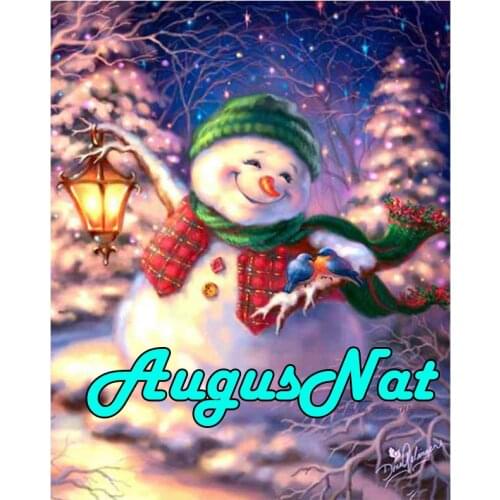 Diy 5d diamond painting christmas snowman full round daimond mosaic diamant borderie plein sequin picture diamand embroidery kit