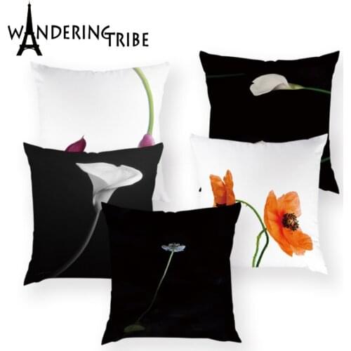 Colorful Floral Cushion Covers Beautiful Flower Pillowcases Plant for Bedroom Sofa Chair Decorative Pillow Covers Case Almofadas
