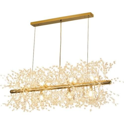 Modern Crystal Ceiling Chandelier Led Scandinavian Style Living Room Center Table Restaurant Kitchen Accesories Indoor Lighting