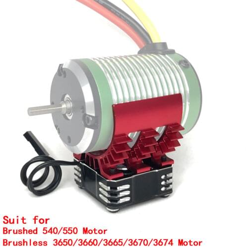 28000RPM Metal Cooling Fan Motor Heat Dissipation w/Holder for 1/10 3650 3660 3665 3670 540 550 35T 12T Brushless Motor RC Car