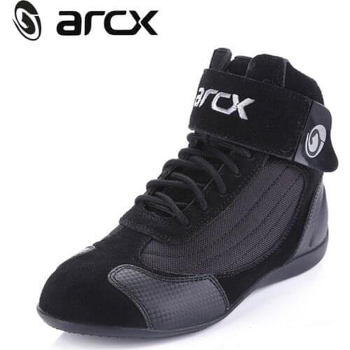 ARCX Motorcycle Boots Street Moto Racing Boots Genuine Cow Leather Motorbike Biker Chopper Cruiser Touring Ankle Shoes