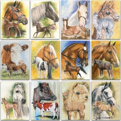 5D Diamond Painting Kit animals horse Alpaca Full Square&Round Diamond embroidery Cross stitch Diamond mosaic Paint home decor