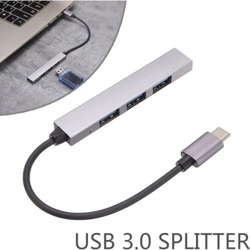 New Type-C To 4 USB Hub Expander Ultra-Thin Portable 4-Port USB 2.0 Hub USB Splitter Can Connect Mobile Hard Disk