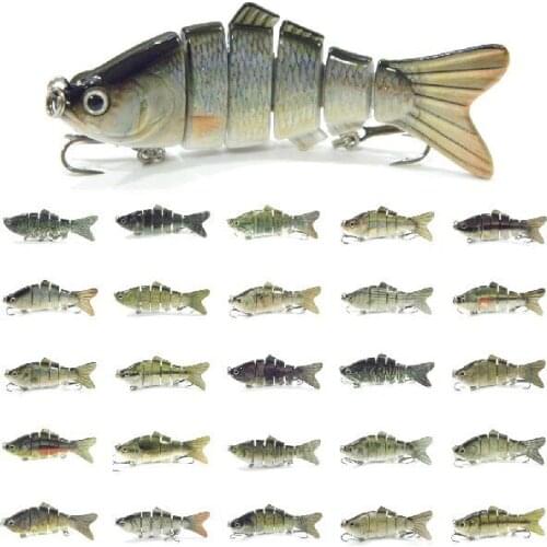 Wholesale 10Pcs/Lot 6 Segments Fishing Lure Swimbait Crankbait Hard Bait Fresh & Shallow Water Fishhook Fishing Tackle