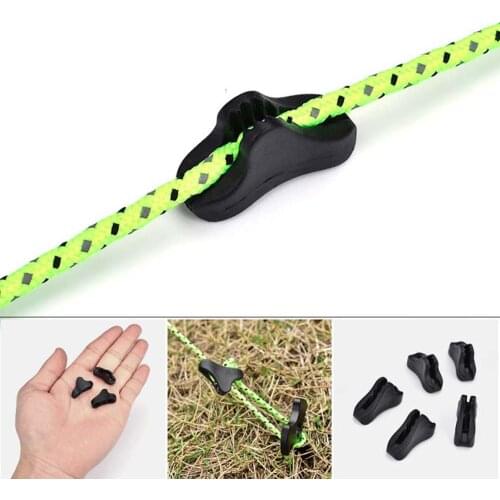 10 Pcs Plastic Wind Rope Buckle Outdoor Mountain Camping Tents Awning Non-Slip Triangles Pull Rope Buckle Fastening Rope Tool