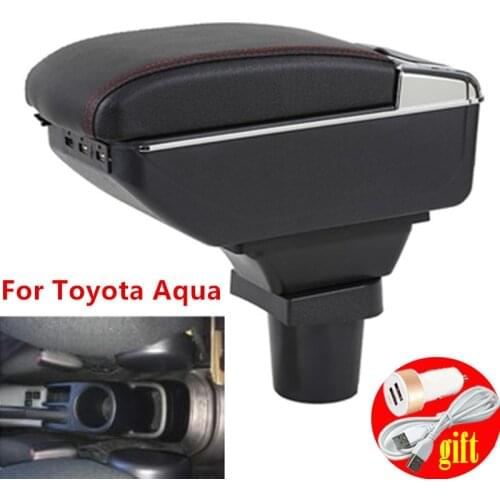 For Toyota Aqua armrest box central Store content box cup holder ashtray interior car-styling accessories