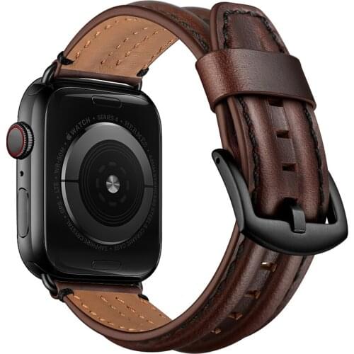 Hot Sell Genuine Leather Watchband for Apple Watch 5 band 44mm Series 4 3/2/1 Retro Bracelet 42 mm 38 mm Strap For iwatch Band