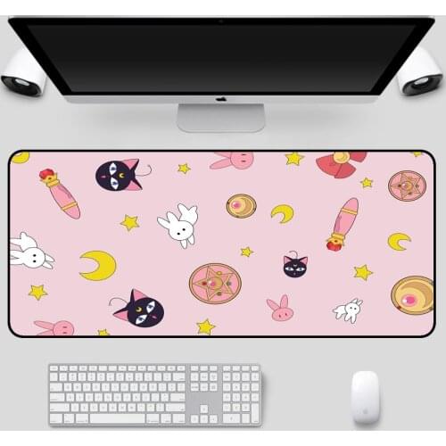 Pink Kawaii Mouse Pad Xxl Gamer Gaming Accessories Rubber Laptop PC Keyboard Carpet Mat Anime Mouse Pad