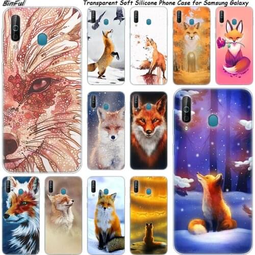 Animal fox Silicone Phone Case For Samsung Galaxy A80 A70 A60 A50 A40 A40S A30 A20E A2CORE M40 Note 10 Plus 9 8 5 Fashion Cover