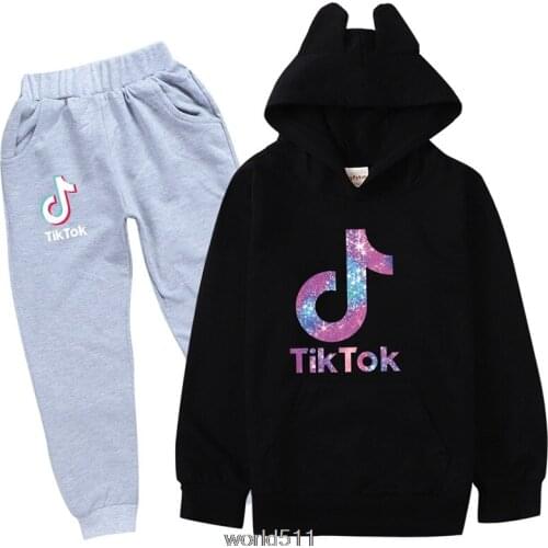 Spring Autumn Tik Tok Kids Clothes Boys Sports Suit Children Clothing Tracksuit Hoodies+Pants 2pcs Set birthday gift
