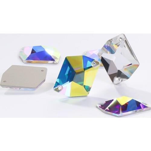 Crystal AB Cosmic Glass Rhinestones Flatback Glass Strass Crystal Sew On Clothing Crafts Wedding Dress Stones