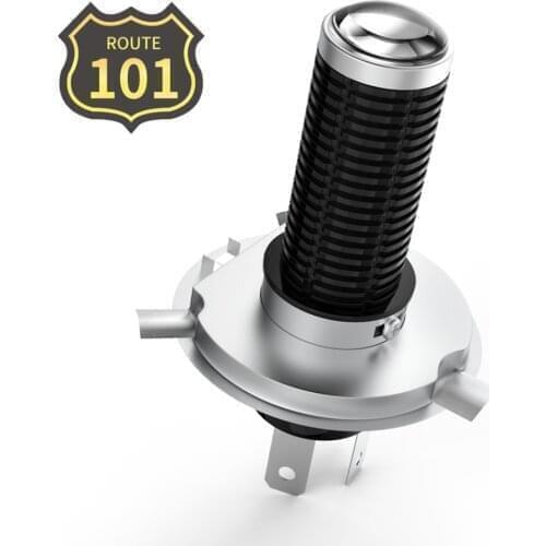 Route101 H4 LED Motorcycle Headlight Bulb HS1 Moto Lights with Lens Front Lamp for Harley Davidson Suzuki Piaggio BMW Dirt Bike