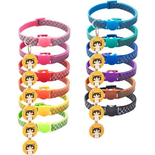 Reflective Adjustable Little Dog Collar Necklace Safety Buckle Puppy Neck Strap Belt for Doggie With Tag Pet Accessories