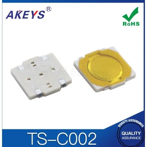 100 PCS TS-C002 Membrane Tact Switch White Button Waterproof Patch 4 feet 4.8X4.8X0.55mm