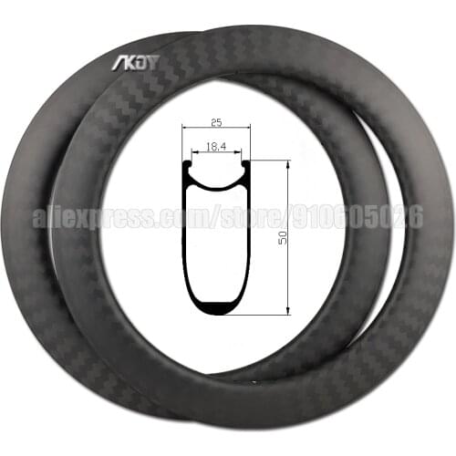 Bicycle Rim 20 inches 50mm Depth 25mm Width 451 Carbon Bicycle Wheels V Brake Clincher 20 / 24H Rim 20 451 Inch Bike