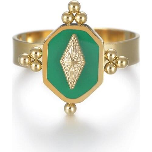 Titanium Steel INS French Retro Luxury Diamond Rings for Women Girl Open Adjustable Jewelry Dating Ring Accessories Bague Femme