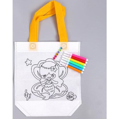 1Pc Kids DIY Drawing Craft Color Bag Children Learning Educational Drawing Toys with Safe Watercolor pen for Baby Gifts Random