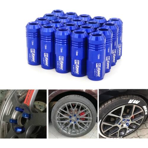 20pcs D1 JDM Racing Aluminium alloy Wheel Lug Nuts Screw M12x1.5/1.25 Length 50mm for 95% cars 20 pieces/set