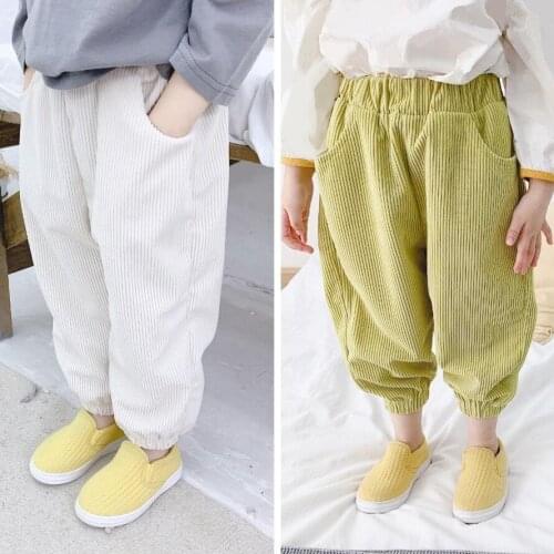 2020 Harem Pants Boys Girls Solid Color Long Pants Simple Casual Baby Toddler Boy Girl Clothes Girls Leggings Children Trousers