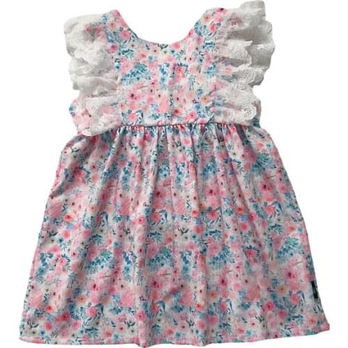 2021 Summer Casual Solid Girls Dress Lace Kids Dresses For Girls High Quality Fashion Girl Clothes