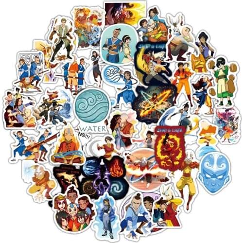 50pcs/set Avatar The Last Airbender Stickers Anime Waterproof Stickers For Skateboard Suitcase Laptop Luggage Guitar Car