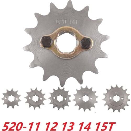 520 11T 13T 15T 14T 20mm Teeth Chain Front Sprocket for zongshen CQR loncin 125cc-250cc Motorcycle Dirt Pit Bike ATV Go Kart