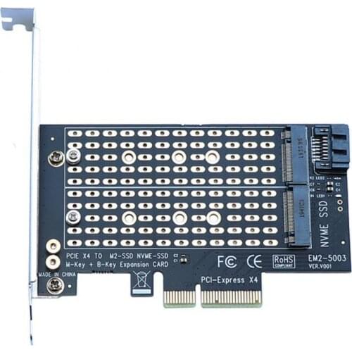 Add On Cards PCIE To M2/M.2 Adapter SATA M.2 SSD PCIE Adapter NVME/M2 PCIE Adapter SSD M2 To SATA PCI-E Card M Key +B Key