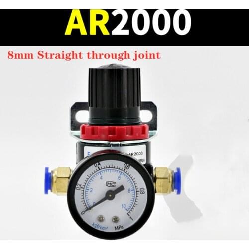 AR2000 G1/4'' Pneumatic Mini Air Pressure Relief Control Compressor Regulator Treatment Units Valve with Gauge Fitting Wholesale