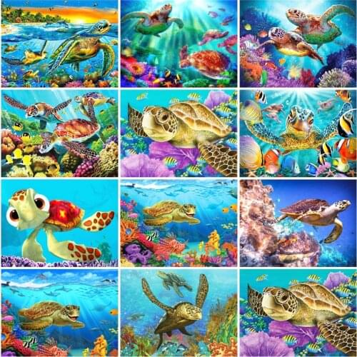 AZQSD 5d Diamond Painting New Arrivals Tortoise Handmade Gift Diamond Embroidery Animals Mosaic Childrens Room Decor