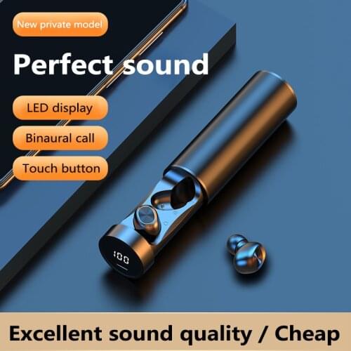 B9-241B TWS Bluetooth 5.1 Earphone Wireless Sport Headphone Touchs Control Earbuds 6D HIFI Sound Waterproof Headset