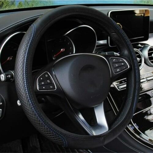 Car Steering Wheel Cover Skidproof Auto Steering- wheel Cover Anti-Slip Universal Embossing Leather Car-styling