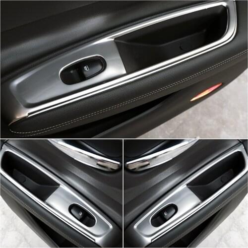 For Samsung QM6 Car Interior Stainless steel Decoration Trim Window Lifter Control Panel For Renault Koleos 2017-2020 LHD