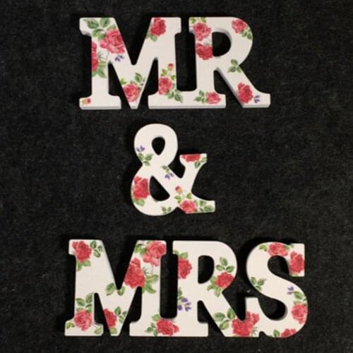 Painting Rose Mr and Mrs Wedding Signs for Sweetheart Table Decor Wooden Letters Large Thick Wood Mr & Mrs Sign Set Photo Props