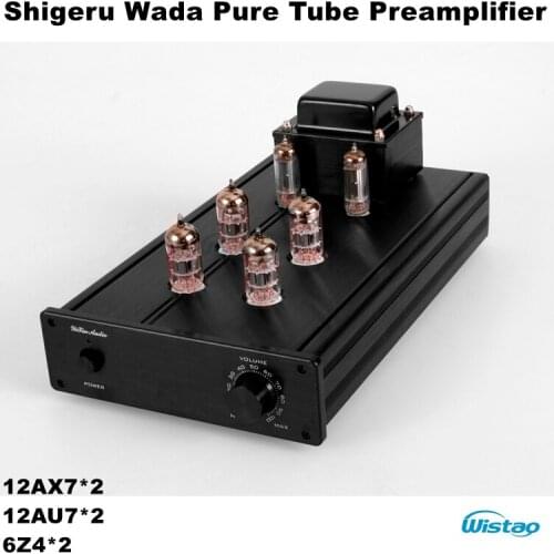 Tube Preamplifier Pure with Shigeru Wada Circuit Tube 12AX7 12AU7 6Z4 Rectifier Whole Aluminum Chassis HIFI Audio 110V/220V