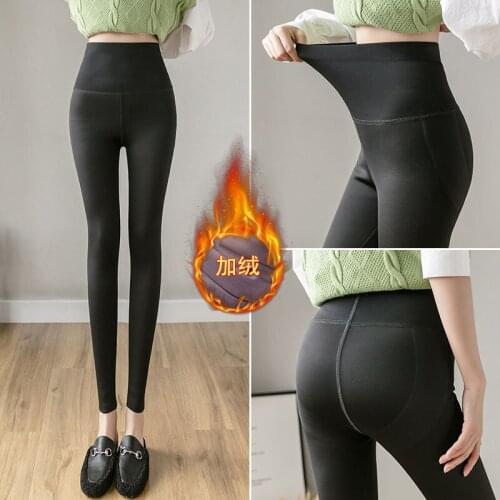 Big size M-4XL Autumn Winter Velvet Slim Leggings Women High Waist Sporting Fitness Legging Large Size Winter Warm Thick Pants