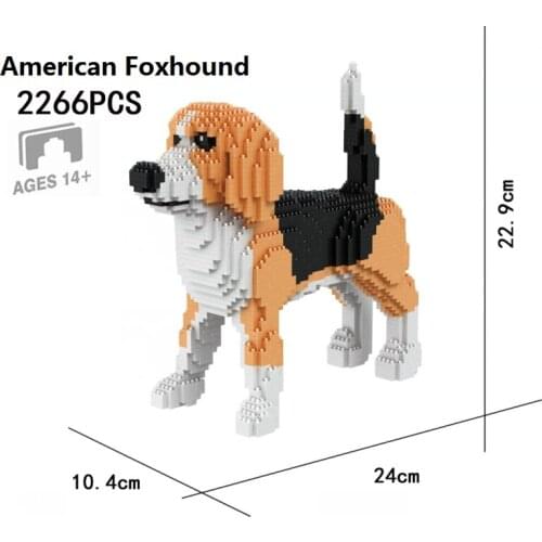 2266pcs Mini Blocks Dog Model Foxhound Bricks Animal Building Toy Adults Gift Birthday Fun Brinquedos Kid Educational Present
