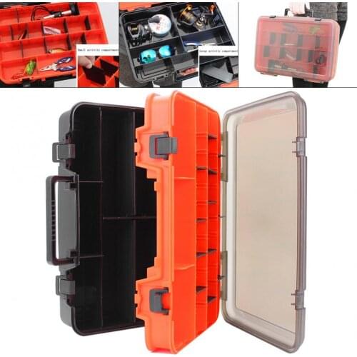 39cmx28cmx12cm Multifunction Double Sided Thicken Portable Large Fishing Tackle Boxes Fishing Reel Line Lure Tool Storage Box